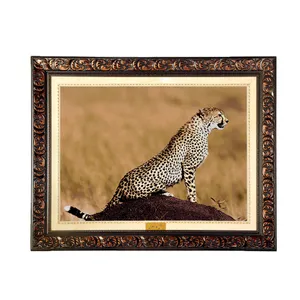 تابلو فرش ماشینی نقش نگار رضوی طرح یوزپلنگ کد 4623D