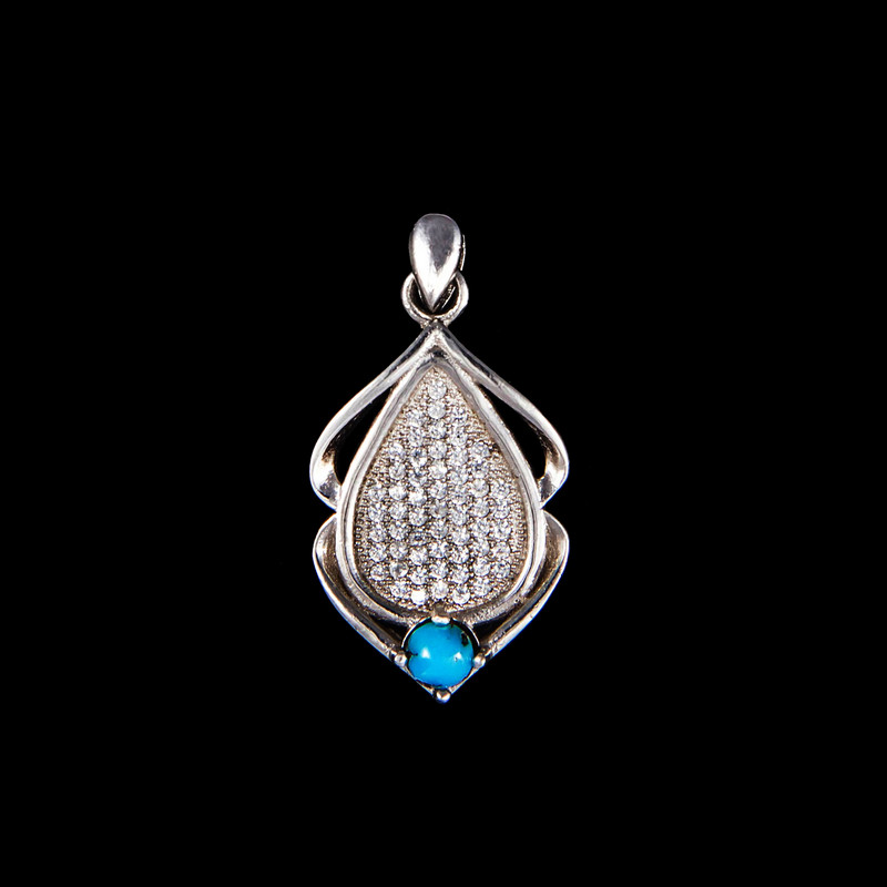 آویز گردنبند نقره زنانه مدل فیروزه نیشابور کد NG2671 آویز گردنبند نقره زنانه مدل فیروزه نیشابور کد NG2671