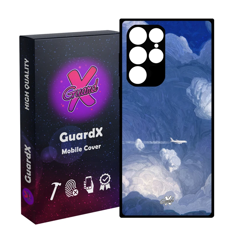 کاور گارد ایکس طرح هواپیما مدل Glass10597 مناسب برای گوشی موبایل سامسونگ Galaxy S22 Ultra