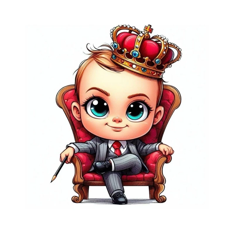 استیکر پارچه و لباس پاد آفرین مدل برچسب DTF مدل BABY KING بسته 3 عددی