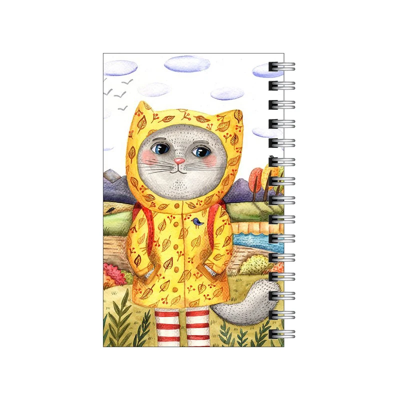 دفترچه یادداشت مدل to do list طرح گربه و بارانی کد 5810978