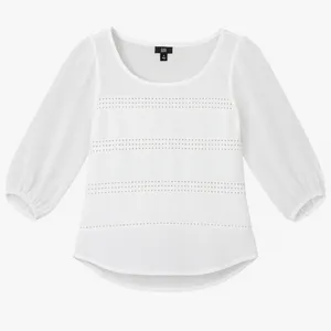 بلوز آستین سه ربع یقه گرد زنانه کد 7848