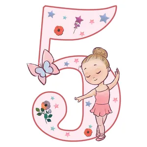   استند رومیزی مدل تولد عدد 5 طرح بالرین کد 615