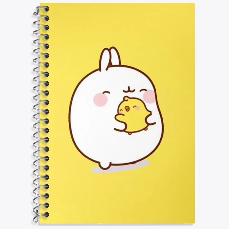 دفتر زبان 50 برگ خندالو مدل دو خط طرح خرگوش کیوت و بامزه کد N2055