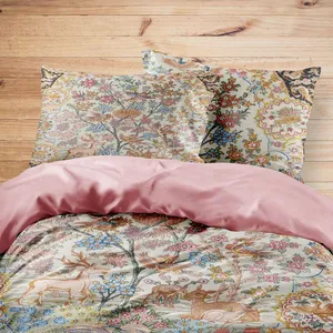 سرویس روتختی مدوپد طرح فرش قم جنگلی مدل C-Ghom071 یک نفره 4 تکه