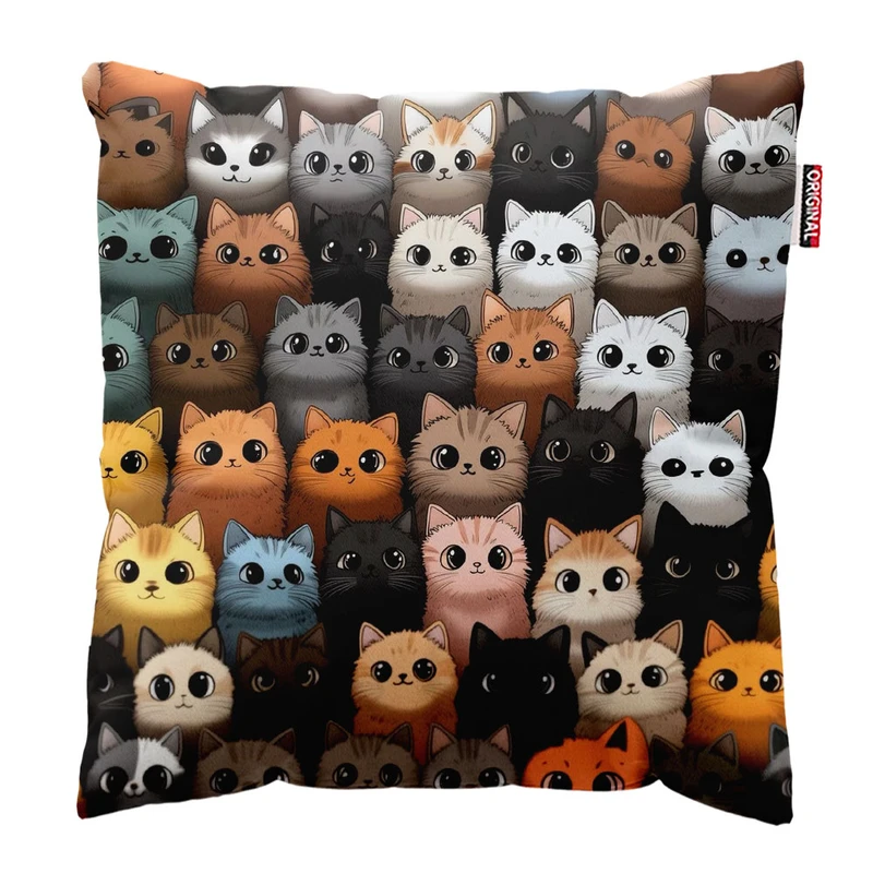  کوسن پاد آفرین طرح گربه های بامزه کد 2197 سایز 30*30 سانتی متر