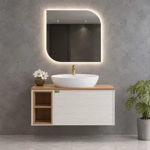 ست کابینت و روشویی کابینتی پارنا نوفر مدل H18 به همراه آینه لمسی