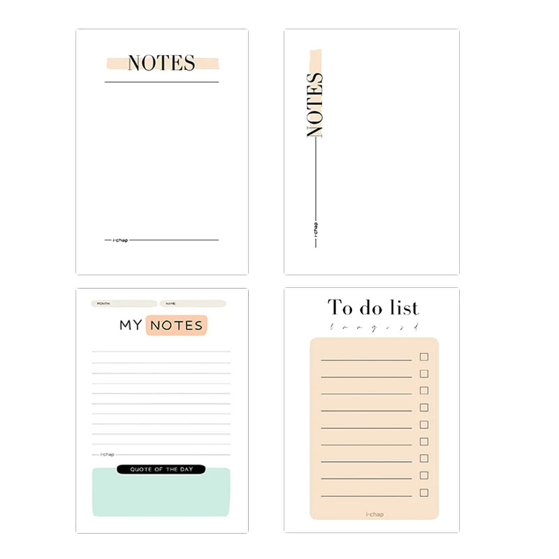 کاغذ یادداشت مدل برنامه ریزی مینیمال سایز 14*10 سانتی متر بسته 4 عددی