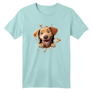 تی شرت آستین کوتاه بچگانه مدل سگ  رنگ آبی روشن