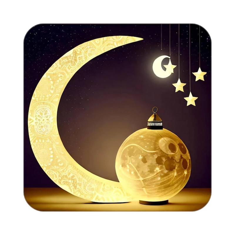 زیر لیوانی کاکتی طرح ماه و ستاره مدل mp52910