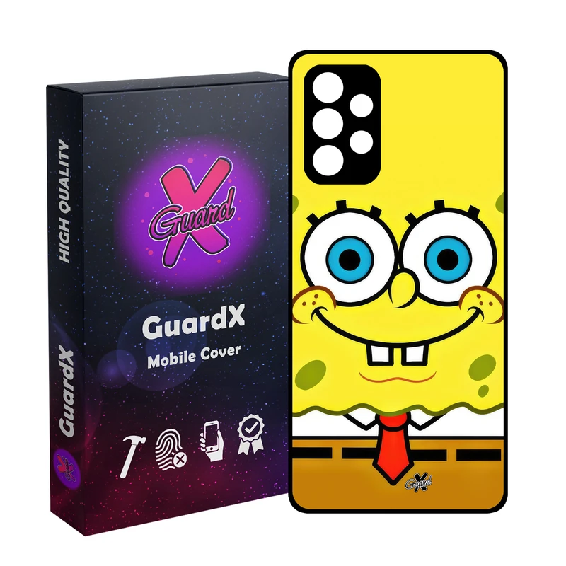 کاور گارد ایکس طرح باب اسفنجی مدل Glass10637 مناسب برای گوشی موبایل سامسونگ Galaxy A52/A52S