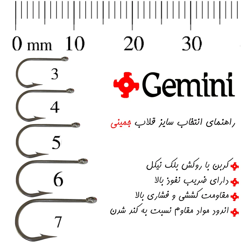 قلاب ماهیگیری جمینی مدل Long Point420 سایز 3 بسته 10 عددی عکس شماره 3