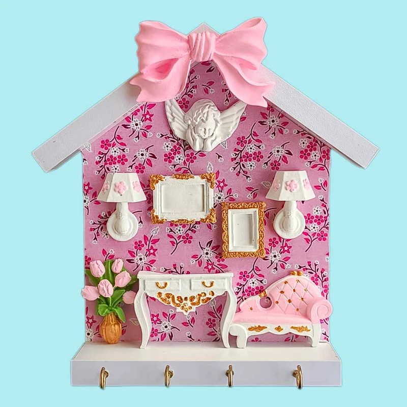 جاکلیدی دیواری چوبی مدل گلریز کد 2