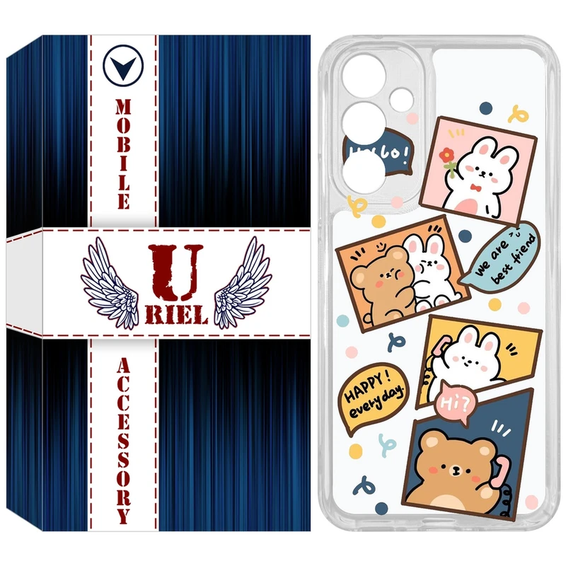 کاور یوریل مدل Clear کد 19 طرح خرگوش و خرس مناسب برای گوشی موبایل سامسونگ Galaxy A54