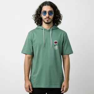 تخفیف تی شرت آستین‌کوتاه کلاه دار مردانه مدل 14040304c