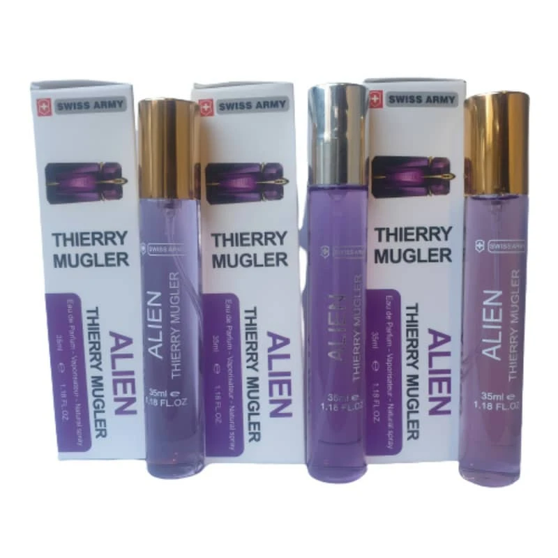 عطر جیبی زنانه سوئیس آرمی مدل تیری ماگلر حجم 35 میلی لیتر مجموعه 3 عددی