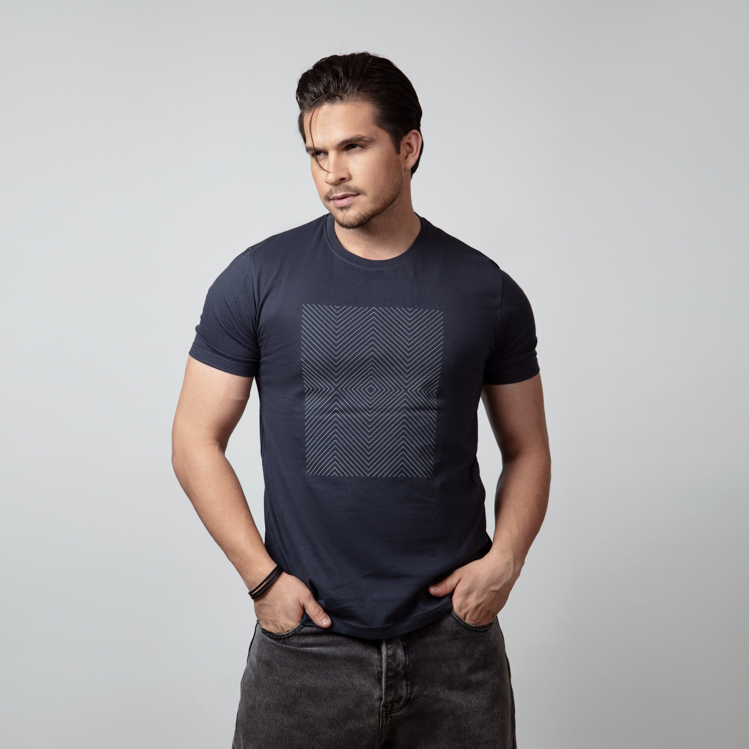 تی شرت آستین کوتاه مردانه باینت مدل 758-1 رنگ دودی -  - 1