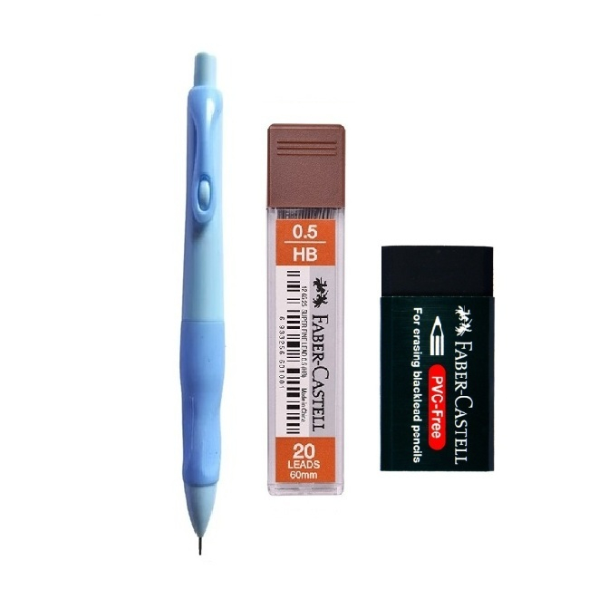 مداد نوکی 0.5 میلی متری کریتورز کلاس مدل مارشمالو به همراه نوک و پاک کن مجموعه 3 عددی