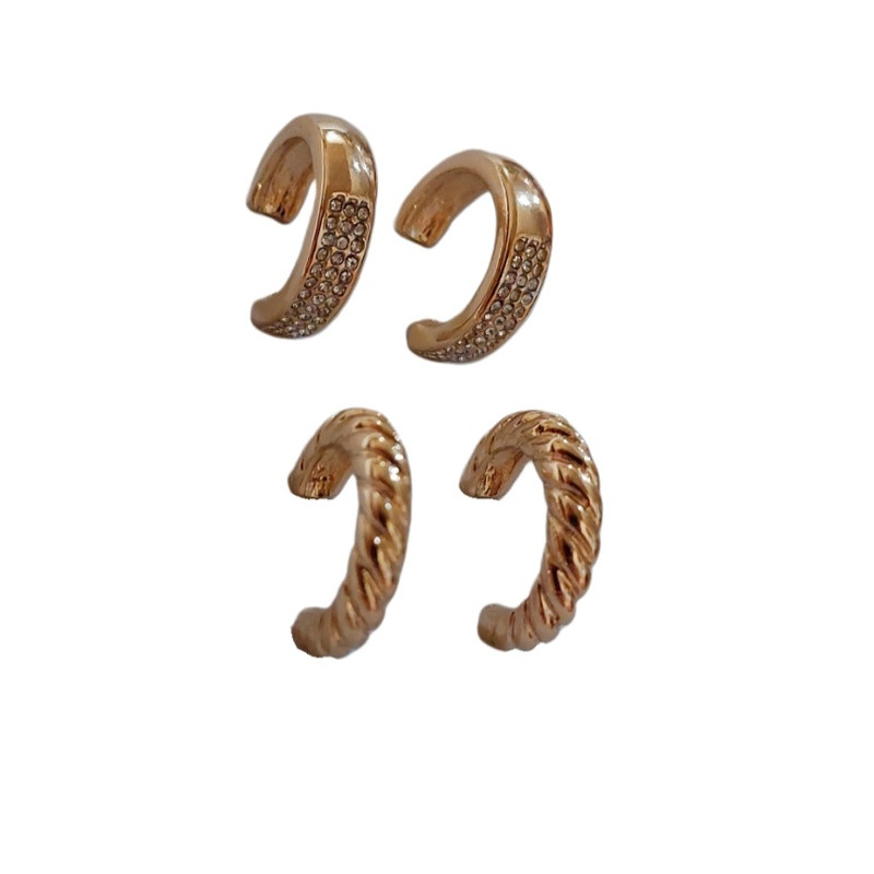 گوشواره زنانه مدل دو حلقه ای H مجموعه دو عددی