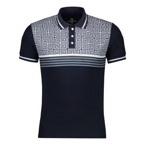 پولوشرت آستین کوتاه ورزشی مردانه مکرون مدل پرشین