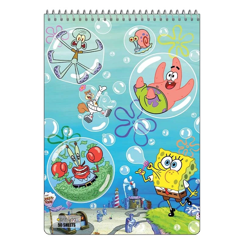 دفتر نقاشی 50 برگ سیمی کارنیکا طرح باب اسفنجی spong bob کد 29097