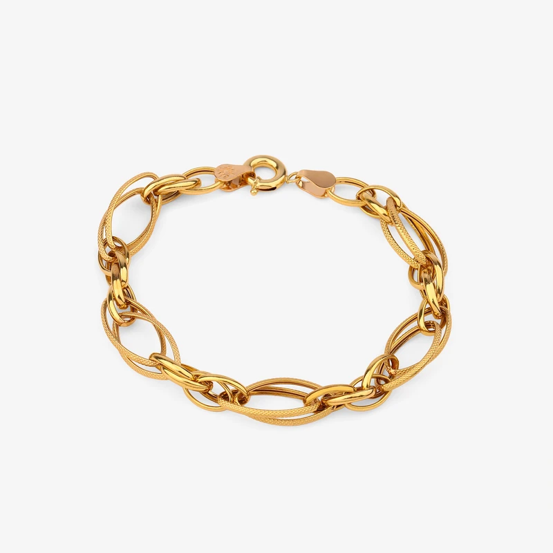 دستبند زنجیری طلا 18 عیار زنانه دوست خوب مدل Oval