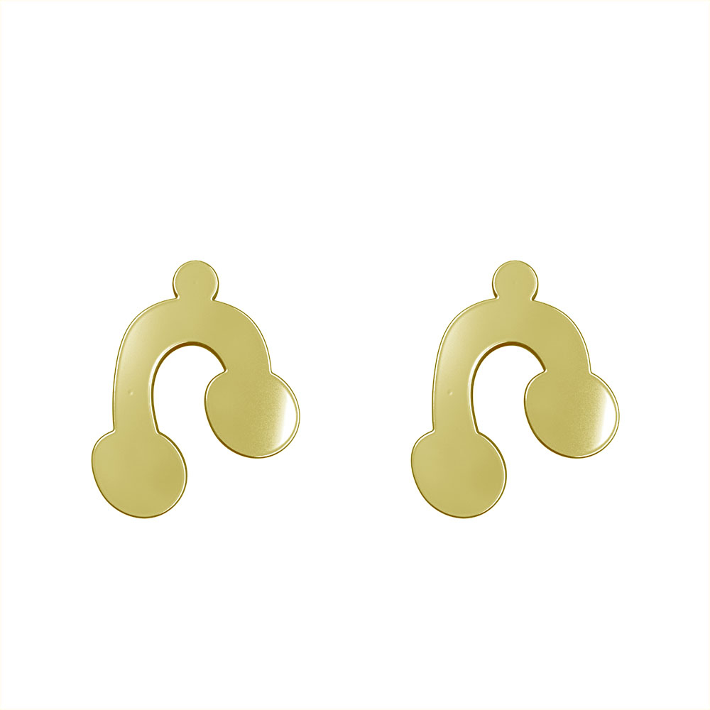 گوشواره طلا 18 عیار زنانه مدوپد مدل هندسی کد GA1-15083