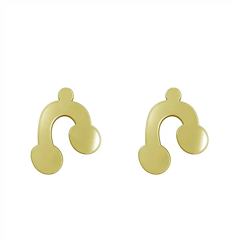 گوشواره طلا 18 عیار زنانه مدوپد مدل هندسی کد GA1-15083