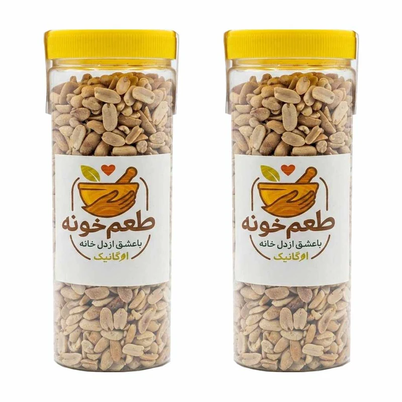  بادام زمینی بدون پوست خام آستانه اشرفیه مخصوص کره گیری طعم خونه - 800 گرم بسته 2 عددی