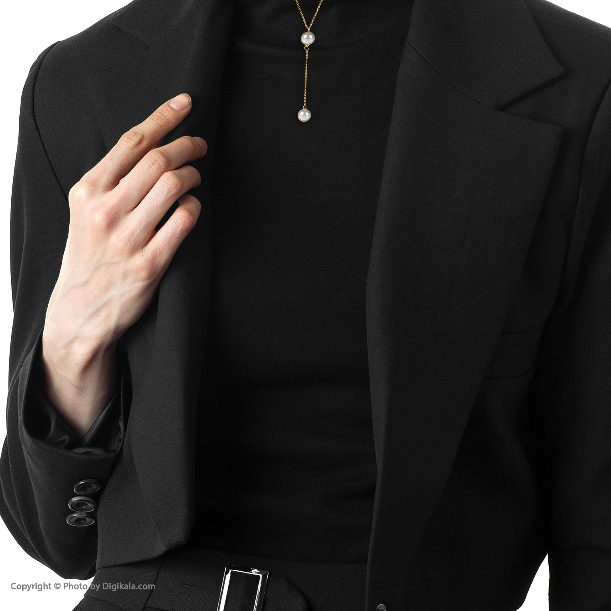 گردنبند طلا 18 عیار زنانه زرمان مدل ZMM0939 طرح کرواتی مرواریدنشان