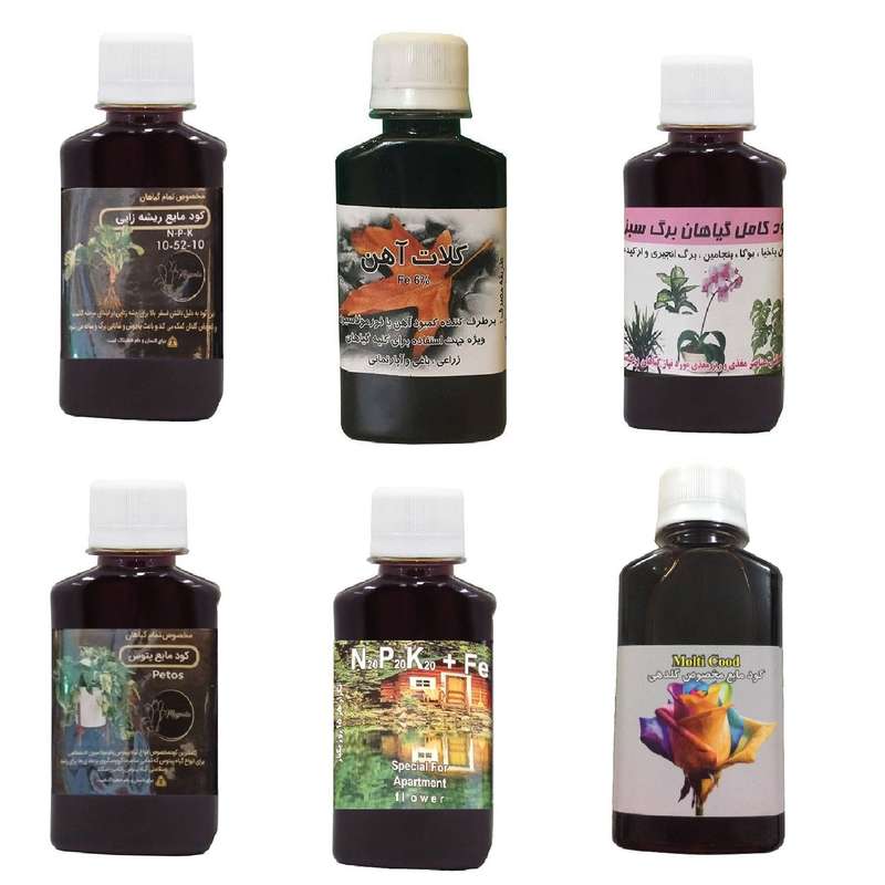 کود مایع فسفر ریشه زایی 10-52-10 و کلات آهن و کود کامل گیاهان برگ سبز و کود پتوس و کود سه بیست و کود گلدهی مدل life drop حجم 120 میلی لیتر کود مایع فسفر ریشه زایی 10-52-10 و کلات آهن و کود کامل گیاهان برگ سبز و کود پتوس و کود سه بیست و کود گلدهی مدل life drop حجم 120 میلی لیتر