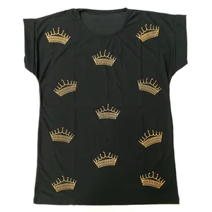 تی شرت آستین کوتاه زنانه مدل تاج مرواریدی