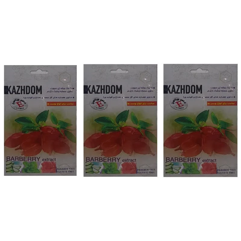 ماسک صورت کژدم مدل زرشک وزن 25 گرم بسته 3 عددی