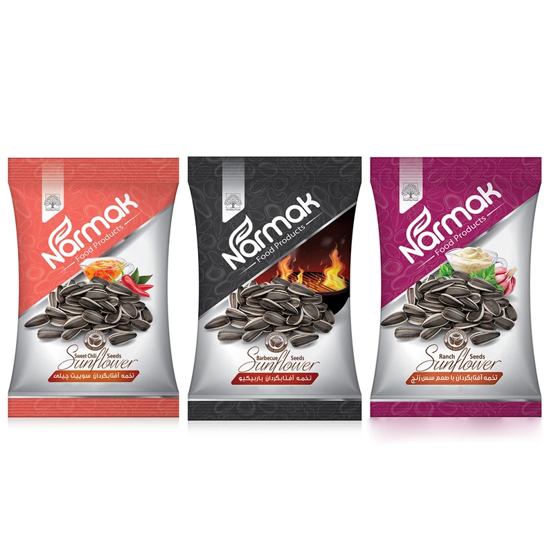 تخمه آفتابگردان سس رنچ، باربیکیو و سوییت چیلی نارمک - 300 گرم بسته 3 عددی