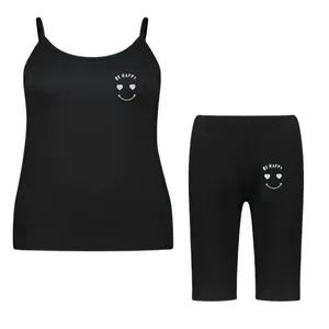 ست تاپ و شلوارک زنانه مدل BE HAPPY کد A11