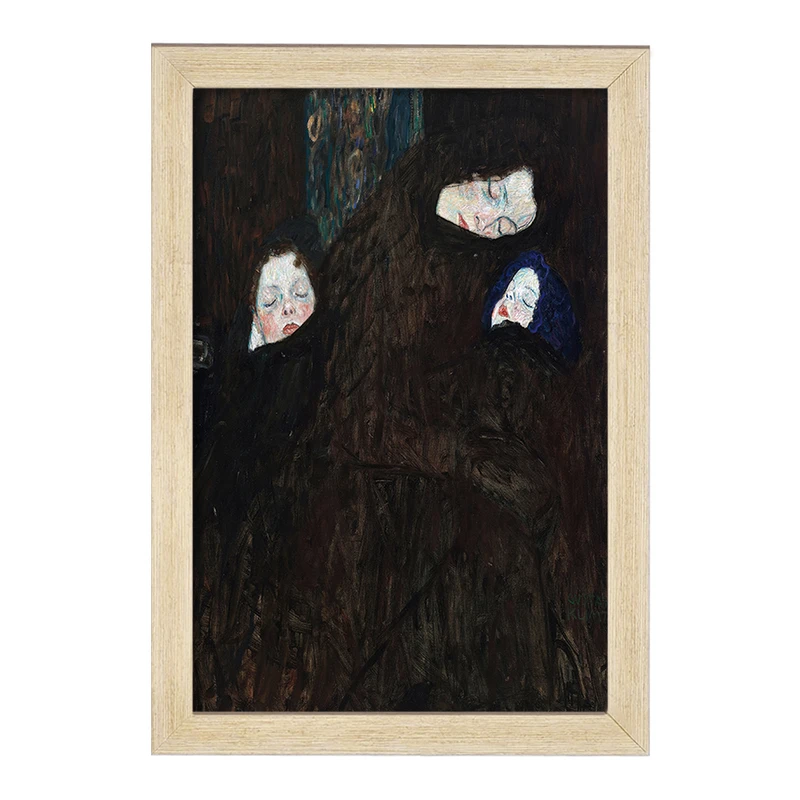 تابلو خندالو مدل نقاشی مادر با فرزندان اثر گوستاو کلیمت کد F12493