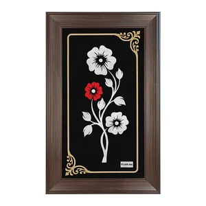 تابلو نقره طرح گل رنگی کد L40