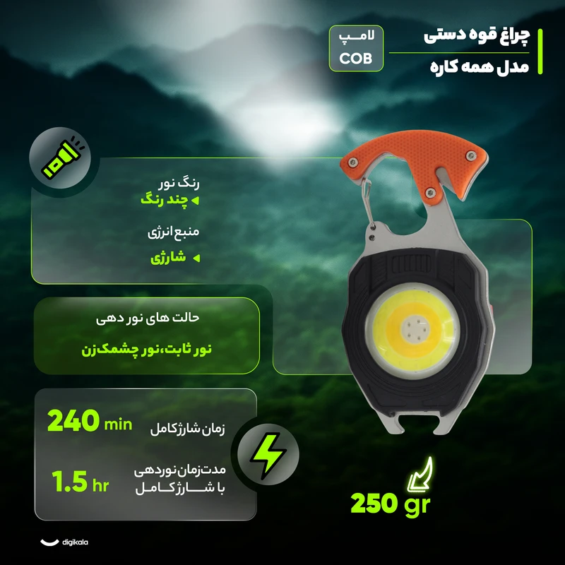عکس شماره 7 : چراغ قوه دستی مدل همه کاره