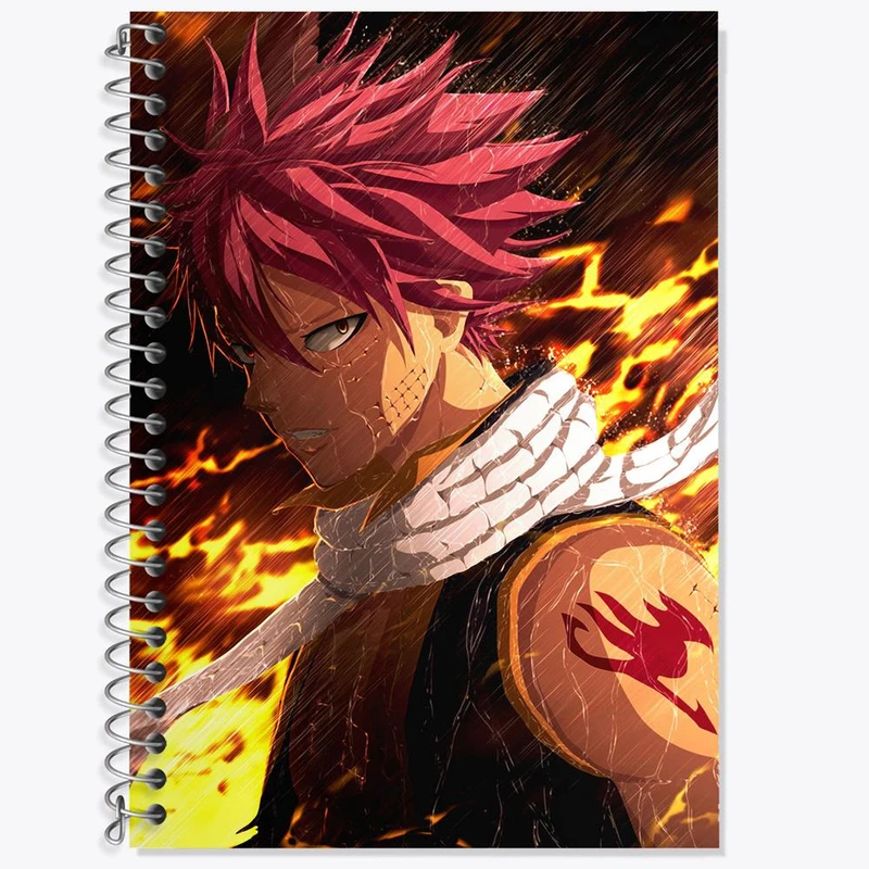 دفتر زبان 50 برگ خندالو مدل سه خط طرح ناتسو انیمه فری تیل Fairy Tail کد 16511