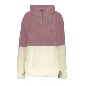 هودی زنانه افراتین مدل پولیشی شیری رنگ نسکافه ای