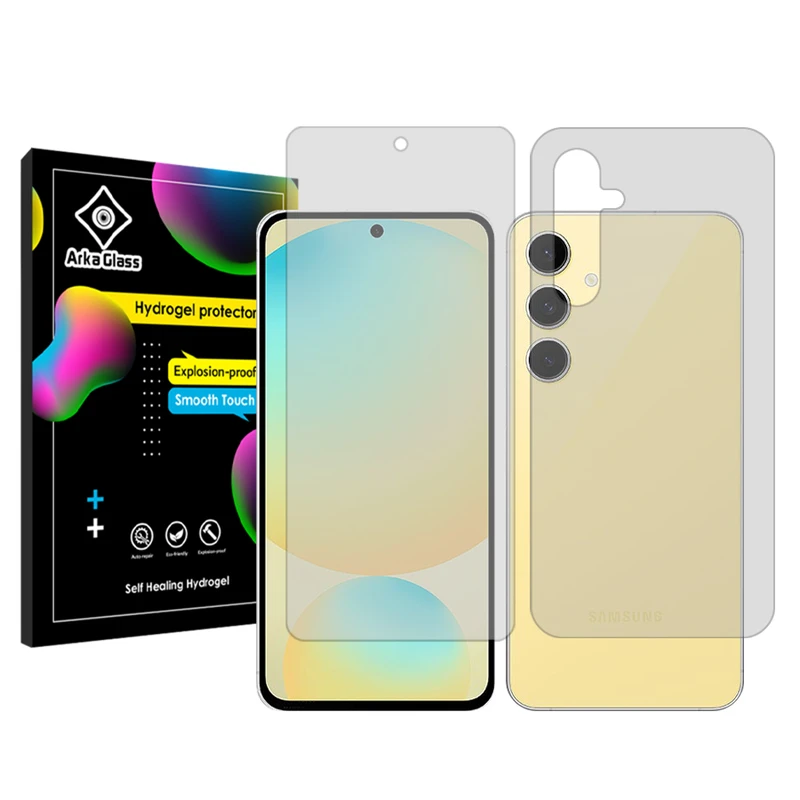 محافظ صفحه نمایش شفاف آرکا گلس مدل Tough مناسب برای گوشی موبایل سامسونگ Galaxy M55 5G به همراه محافظ پشت گوشی