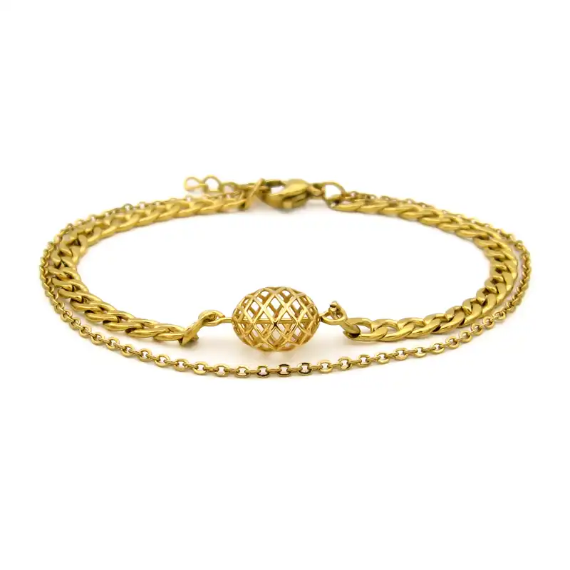 دستبند طلا 18 عیار زنانه مانچو مدل bfg228