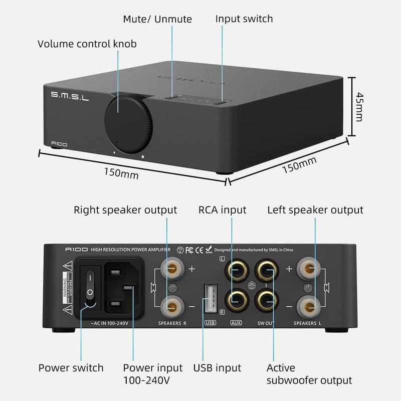 آمپلی فایر اس ام اس ال مدل A100