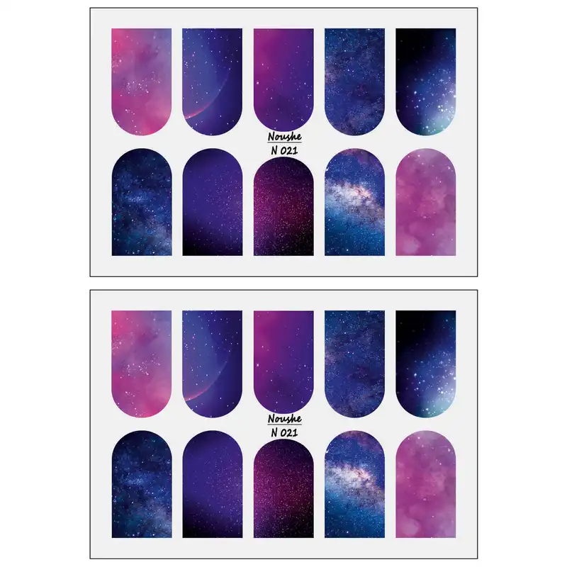 برچسب لنز ناخن مدل کهکشانی کد N021 مجموعه 2 عددی