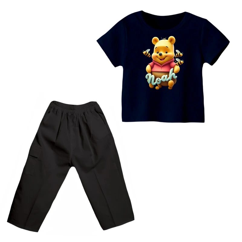 ست تی شرت و شلوارک پسرانه مدل پو کد 62