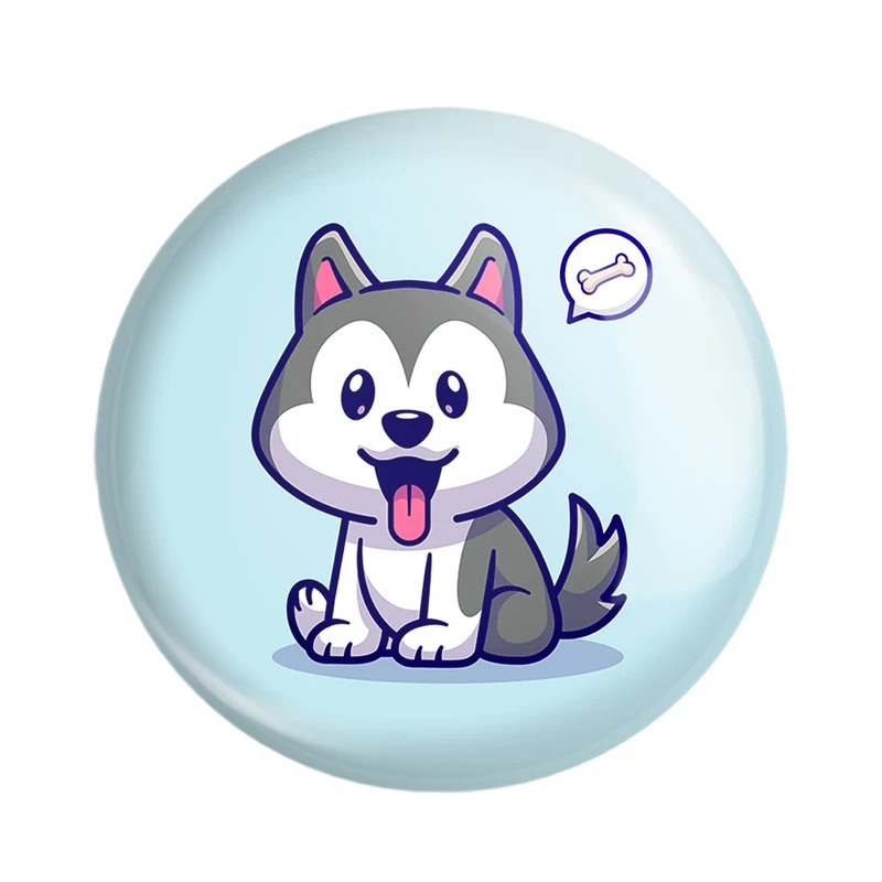 مگنت خندالو مدل حیوانات بامزه سگ هاسکی کد 25421