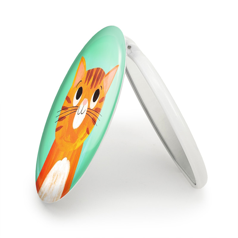 آینه جیبی خندالو طرح گربه مدل تاشو کد 5203