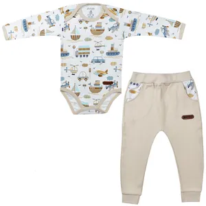 ست بادی آستین بلند و شلوار نوزادی اسپیکو مدل دنیز 