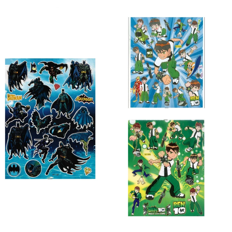 برچسب طرح بتمن و بن تن مدل HA 126 بسته 3 عددی