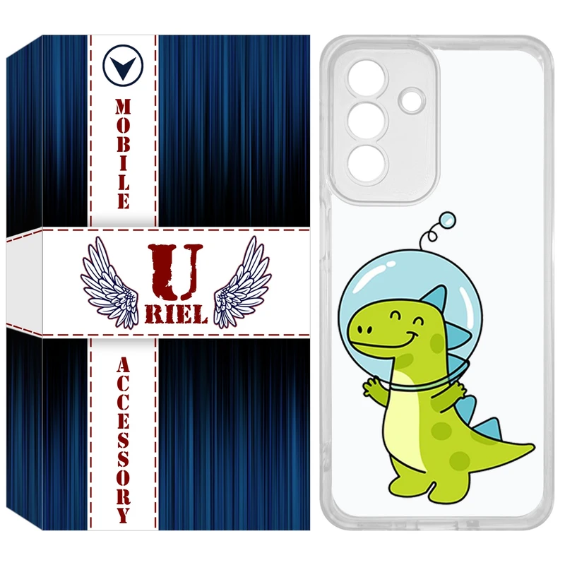 کاور یوریل مدل Clear کد 62 طرح دایناسور فضانورد مناسب برای گوشی موبایل سامسونگ Galaxy A56